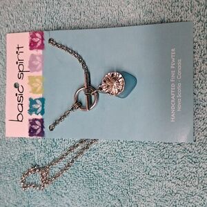 Hand crafted fine pewter 20 inch necklace.